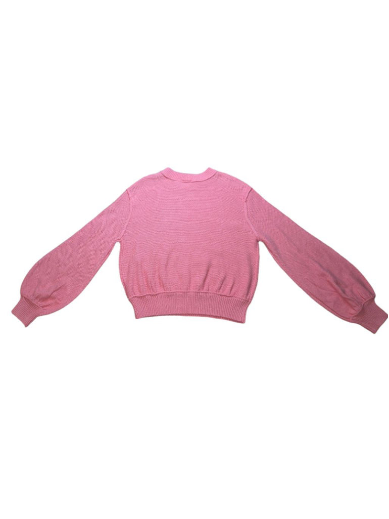 Women's ROXY Loft Music Pink Sweater Balloon Long Sleeve Size Large