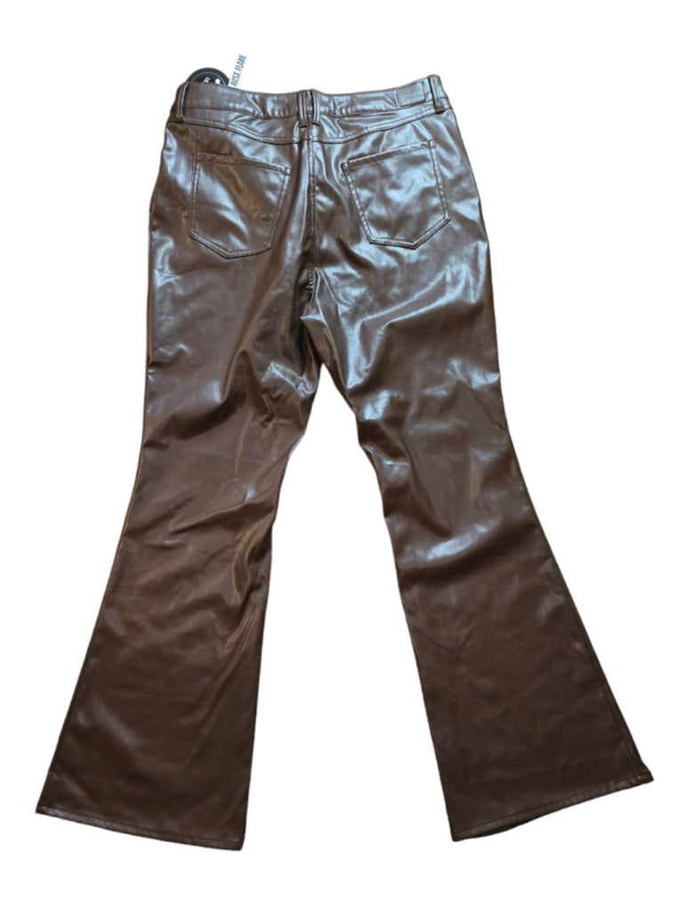 Women's DollHouse Brown Faux Leather Jackie Flare Pants - Size 15/16