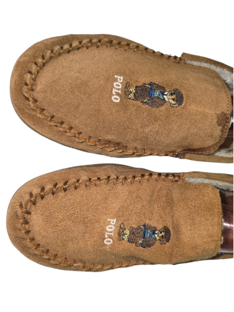 Polo Ralph Lauren Men's Brown Collins Heritage Icon Polo Bear Suede Slippers 11