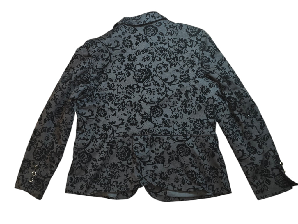 Women's Covington Blazer Gray Black Floral XL/EG Velvet Floral