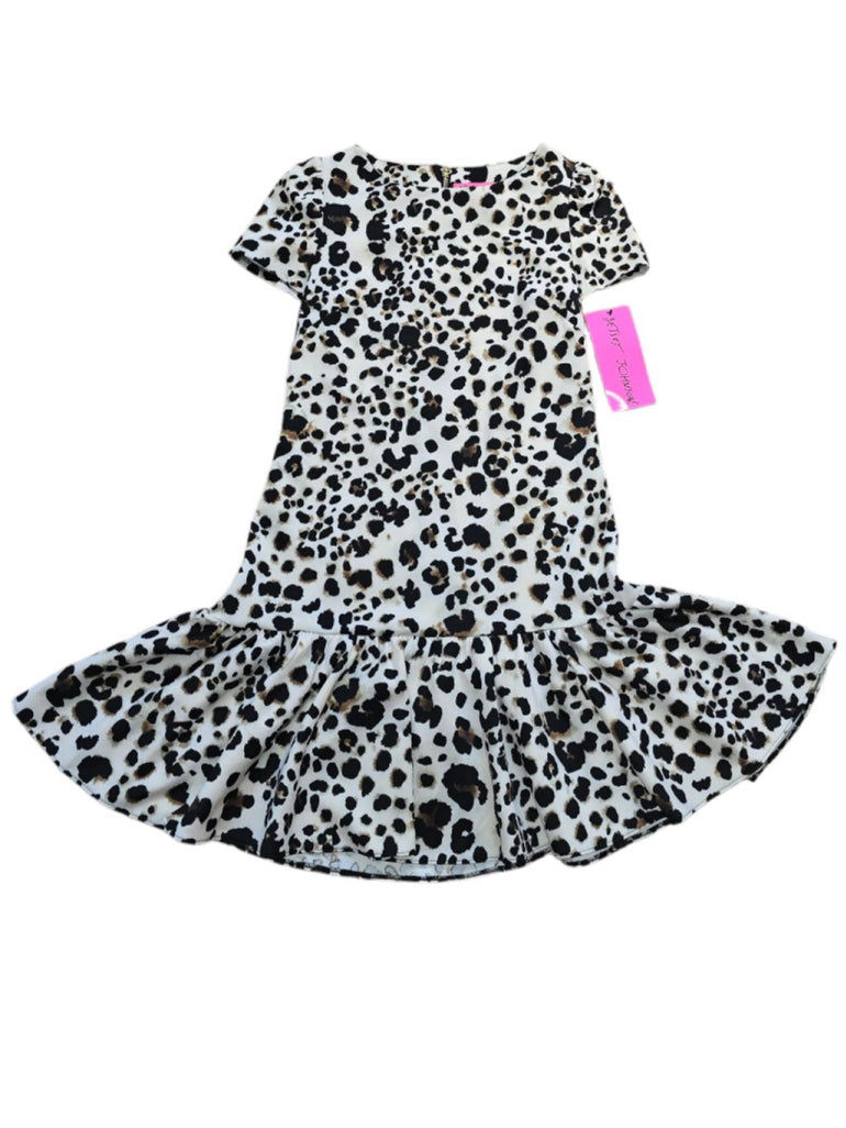 Women's Betsey Johnson Dress, Size 4, Leopard Print, Ruffle Hem Short Sleeve