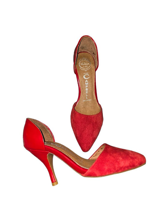 Jeffrey Campbell IBIZA LAST Red Suede Heels Size 6