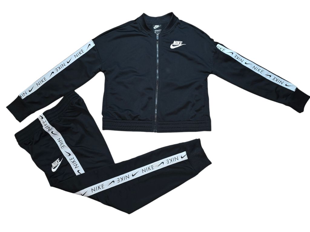 Kids Unisex Nike Tracksuit Set Black White Stripe Size XL 14/16