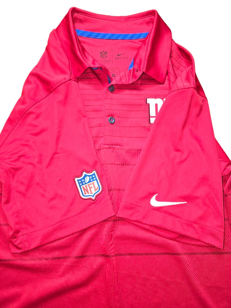 Men's Nike Dri-Fit New York Giants ONFIELD Apparel Polo Shirt Size MEDIUM Red