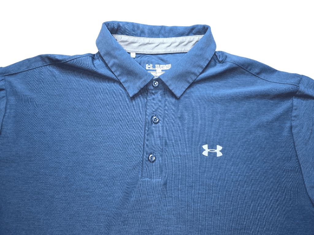 Men's Under Armour Blue Golf Polo Shirt 2XL Navy Blue