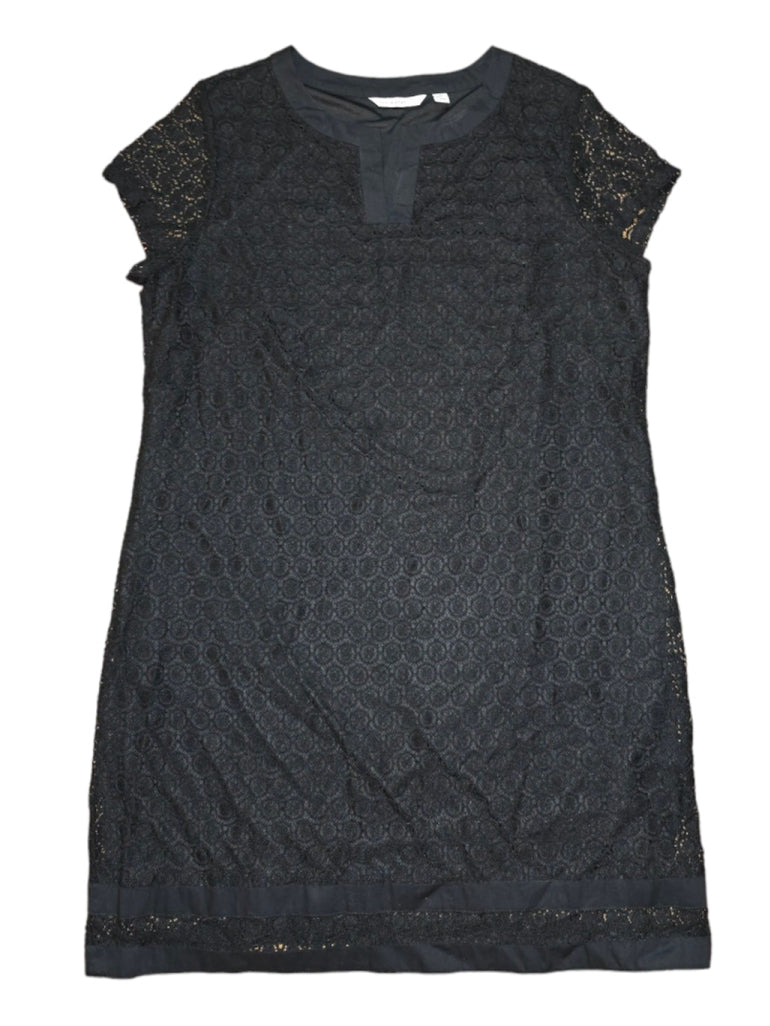 Women Isaac Mizrahi Black Lace Over Lay Dress 1X