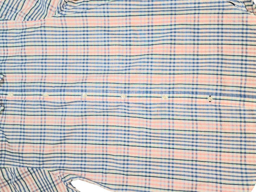 Boys Nautica Blue Pink Green Plaid Button Down Shirt Size 18 Long Sleeve