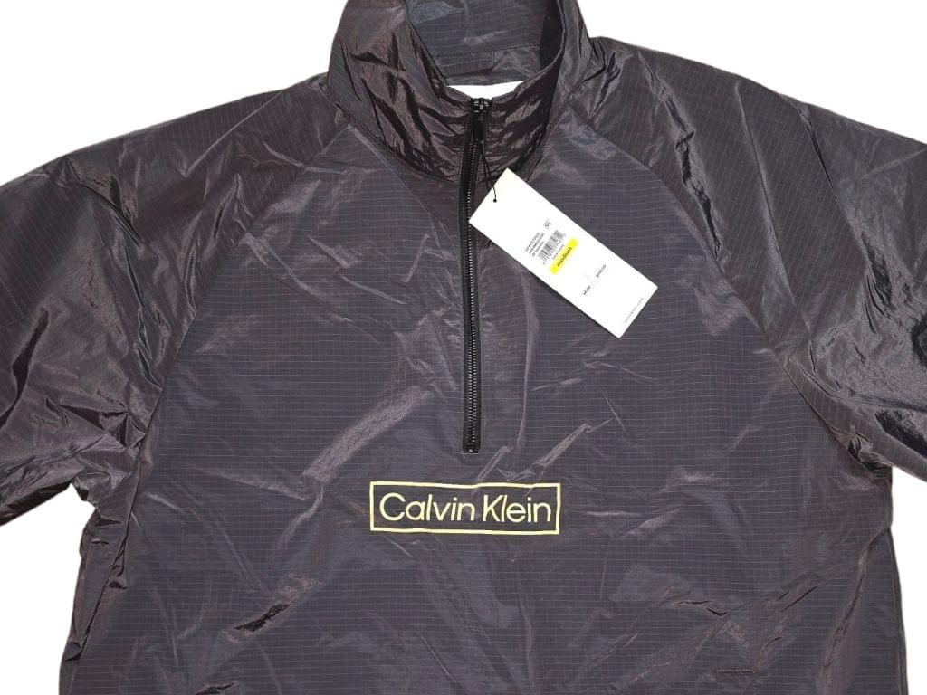 Men's Calvin Klein Black Windbreaker Half Zip Mock Neck Jacket SZ M MSRP $148