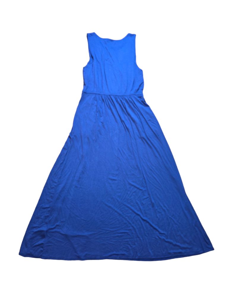 Women's Context Royal Blue Maxi Sundress Size LARGE Leg Slit Dress *MSRP $98*