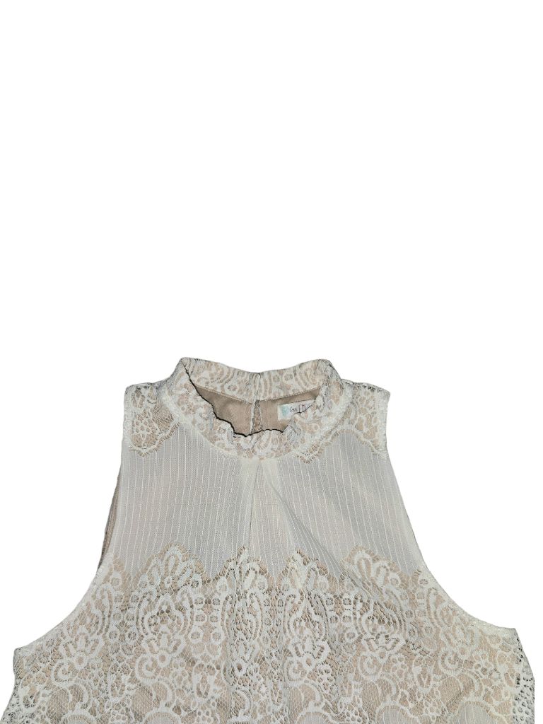 Love Fire White Lace Fully Lined Top - Size M