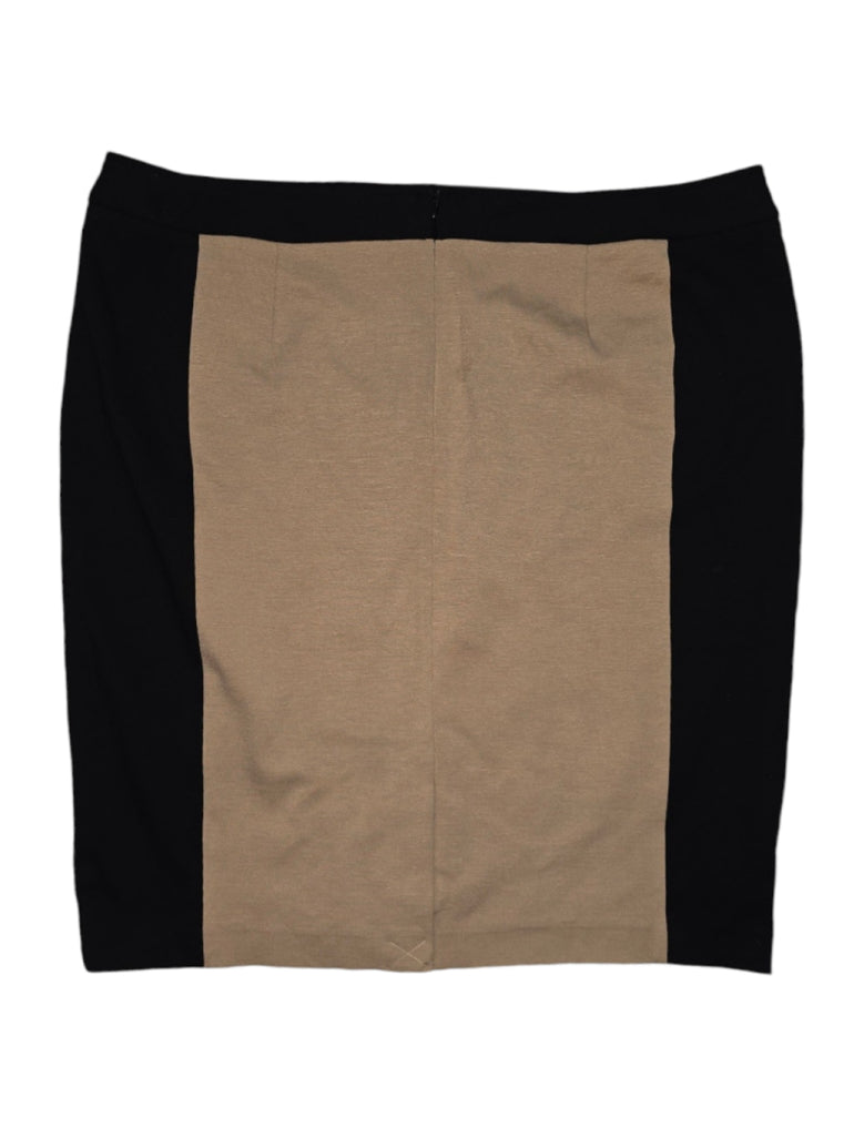 Women's J. Jill Skirt Color Block 16W Black Tan Pencil Work Wear MSRP $88