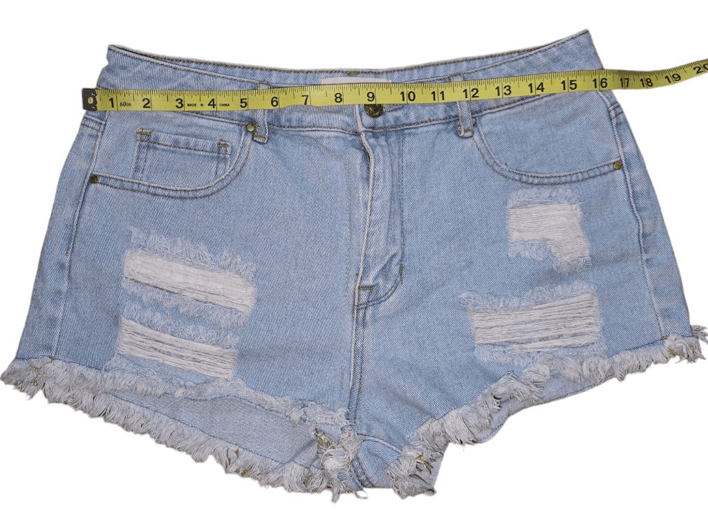 Women's PacSun Light Blue Distressed High Rise Festival Denim Shorts Size 29