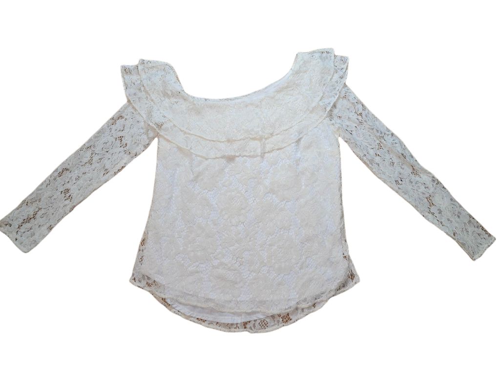 Women's River Island White Lace Top - Off Shouder  Size 6