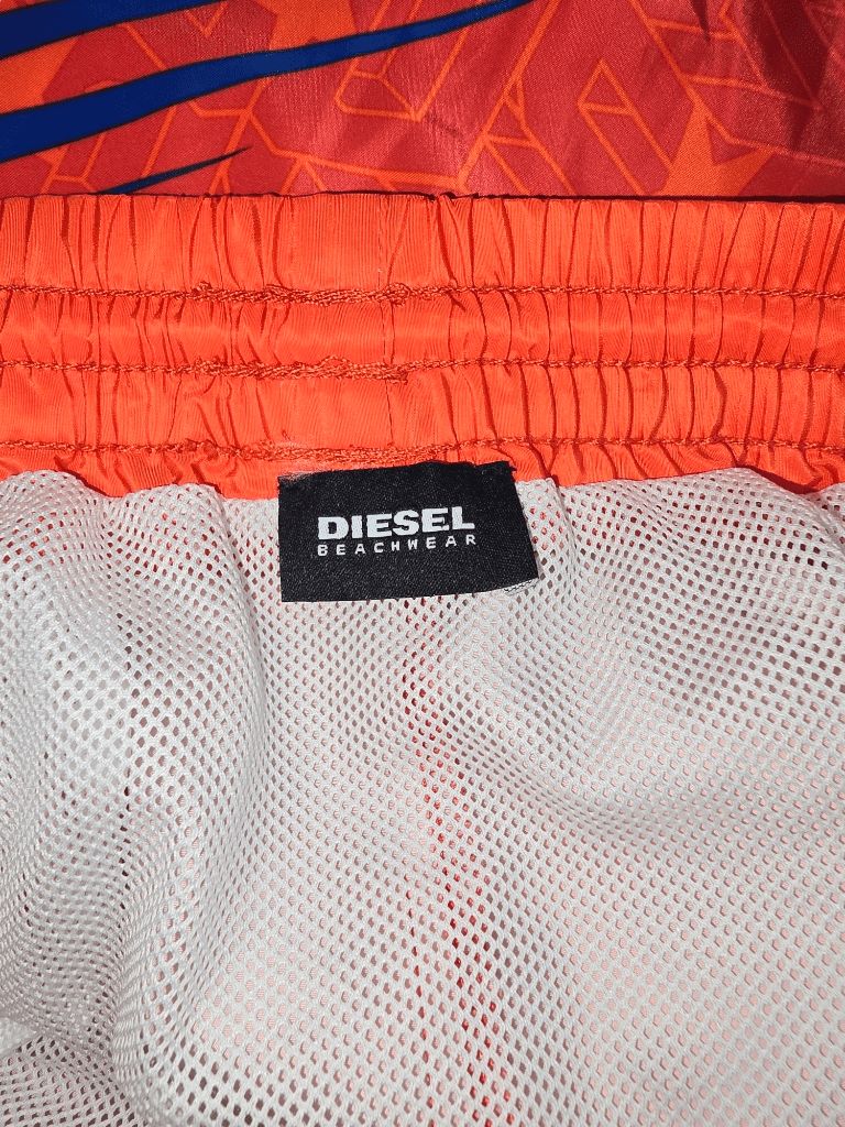 Men's Diesel Swim Trunks - Red/Blue - Size XL