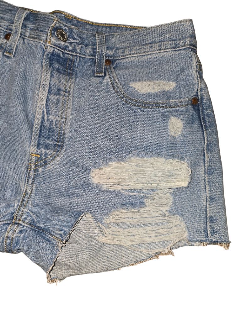 VTG Levi's Premium 501Distressed Jean Shorts Size 28 Blue