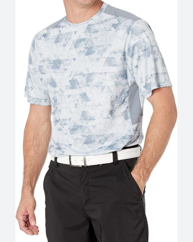 Men's PGA Tour Grey Geometric Camo Golf Shirt - Large MSRP $50