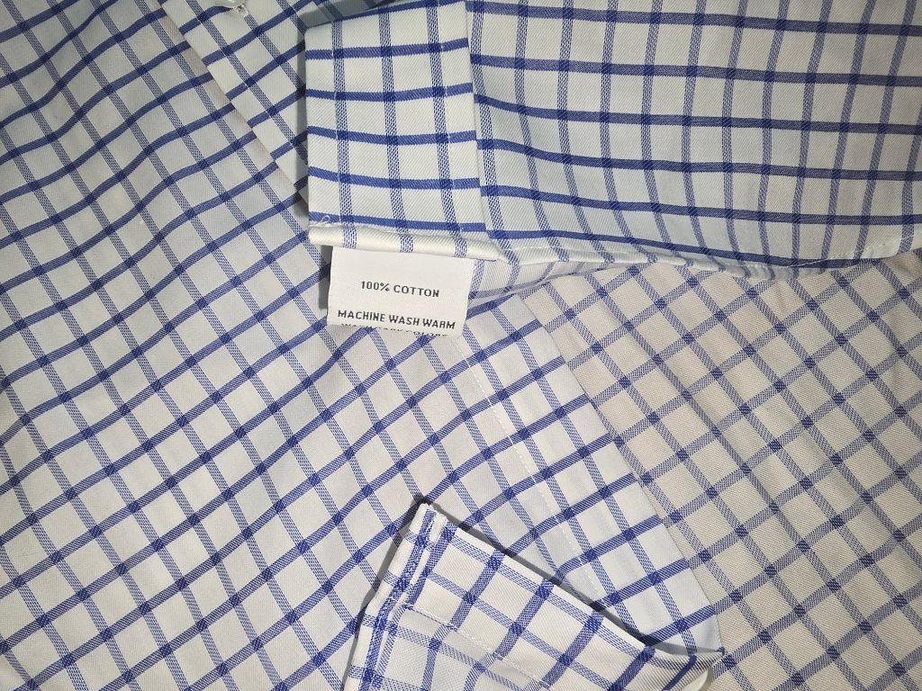 Men's Berkeley Jensen Blue Gingham Button Down Shirt Size XL