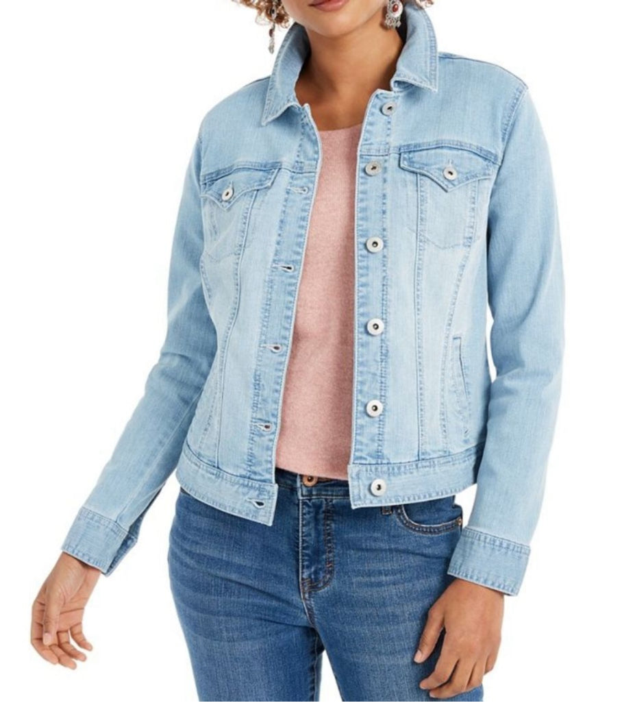 Women's Style & Co Denim Jacket Light Wash Blue Size SMALL MSRP $49.50