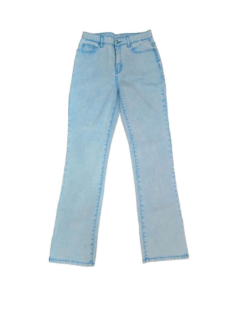 DG2 DIANE GILMAN Flourescent Blue Turquoise Stretchy High Waist Jeans Size 4T