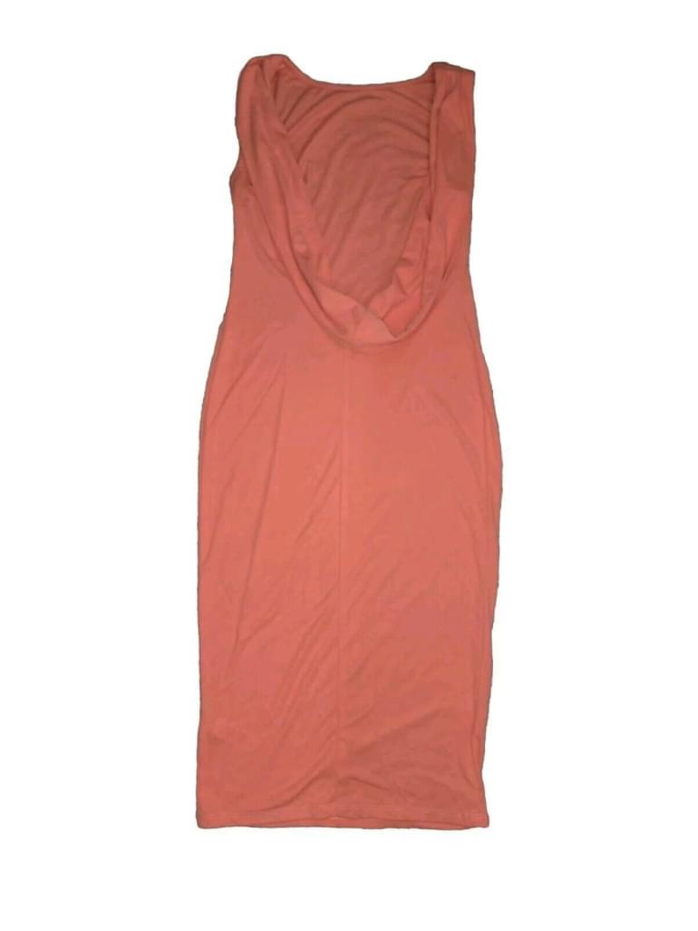 ASOS Tall Sz 10 Dress Sleeveless Open Back Drape Coral Orange Spring Summer