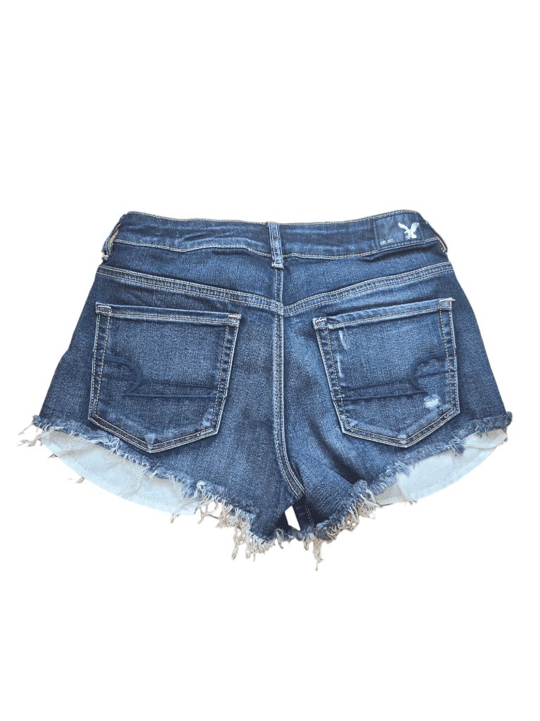 Women's American Eagle Size 4 Stretch Distressed High Rise Festival Jean Shorts