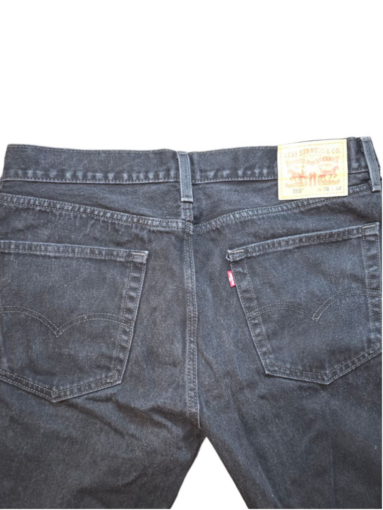 Men's Levi's 505 Jeans - Black - Size 36x32