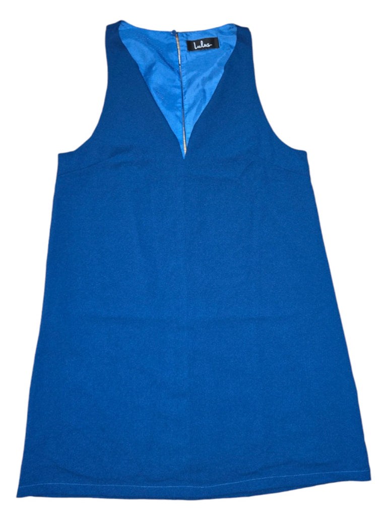 Women's Lulus Shift Dress Small Blue Summer Sleeveless V Neck