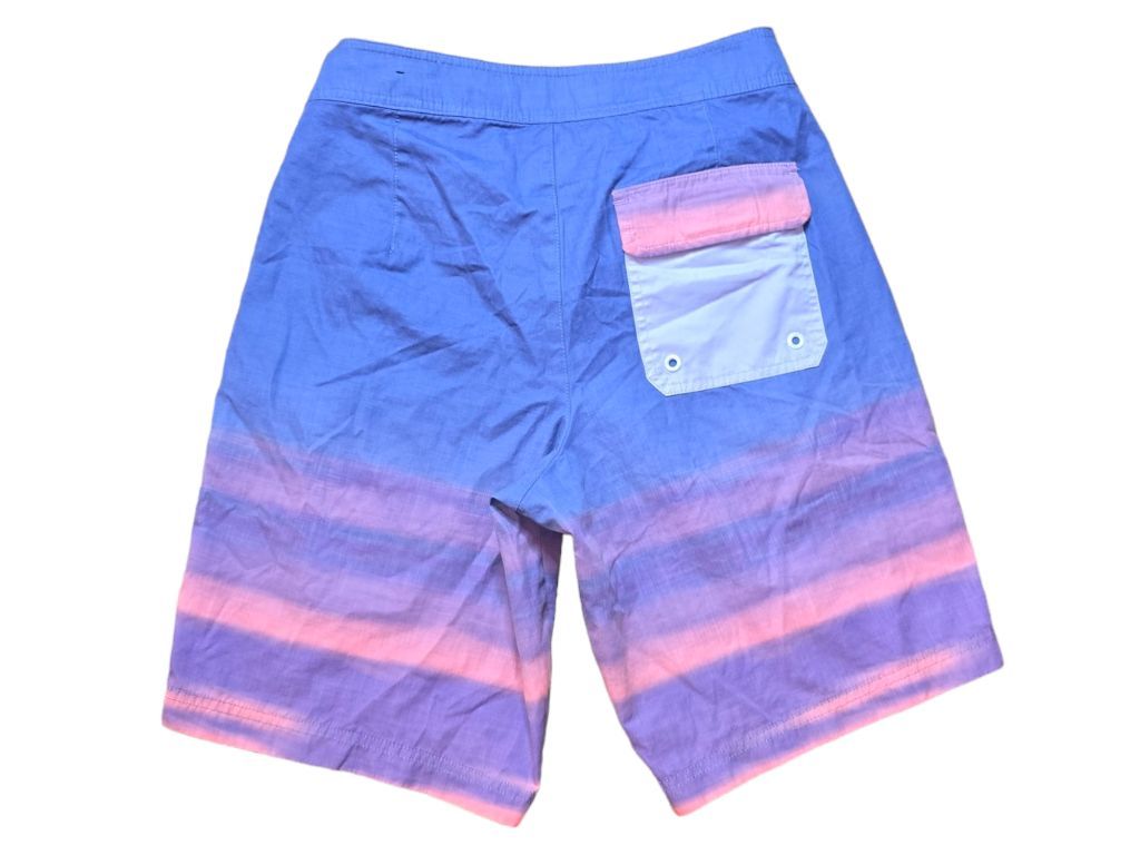 Vintage Men's American Eagle Purple and Pink Striped Swim Trunks Size XS