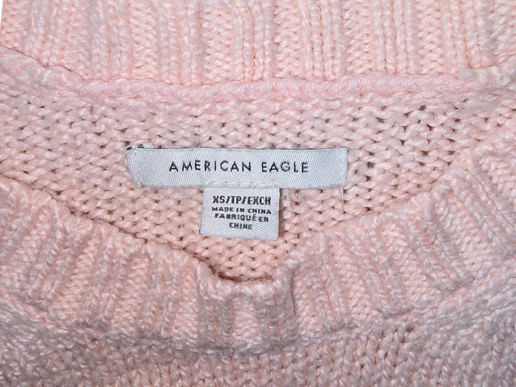 Women's American Eagle XS Pink Striped crewneck Sweater