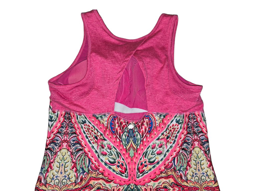 Nannette Lepore Pink Paisley Active Dress Built In Bra LARGE