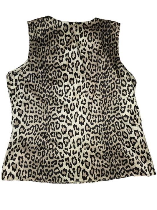 Jones New York Brown Leopard Print SILK  Blouse Size 12