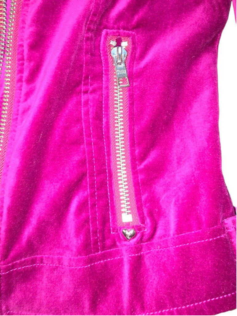 Women's Juicy Couture Pink Fuschia Velvet Vanessa Moto Jacket - Size S