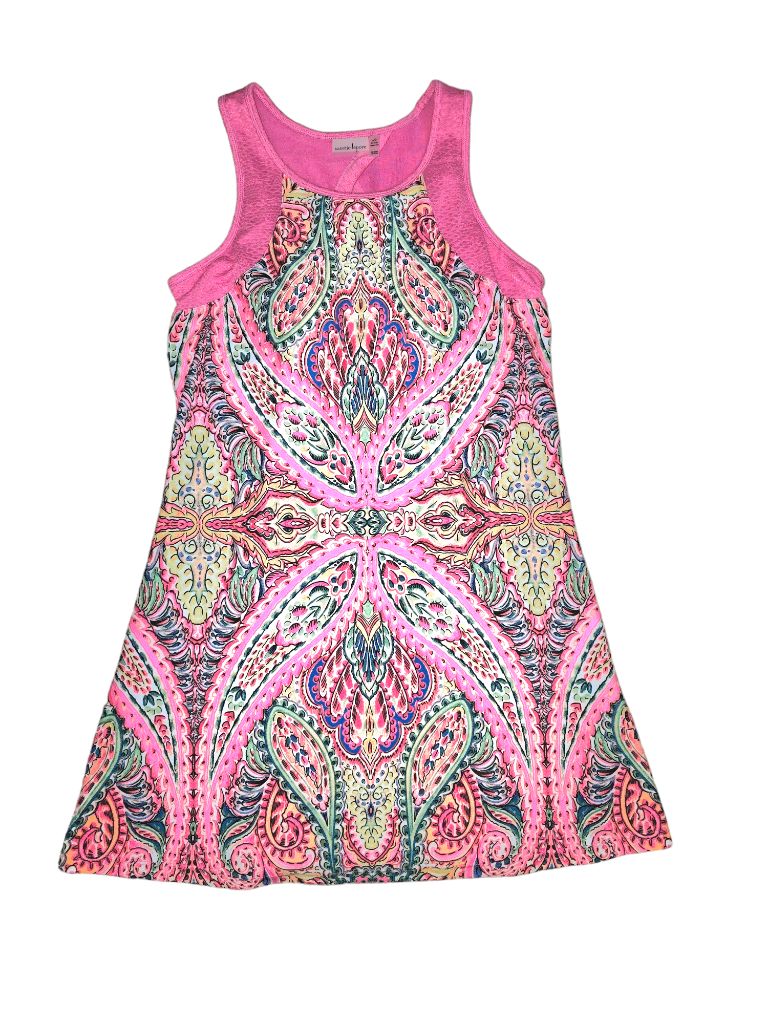 Nannette Lepore Pink Paisley Active Dress Built In Bra LARGE