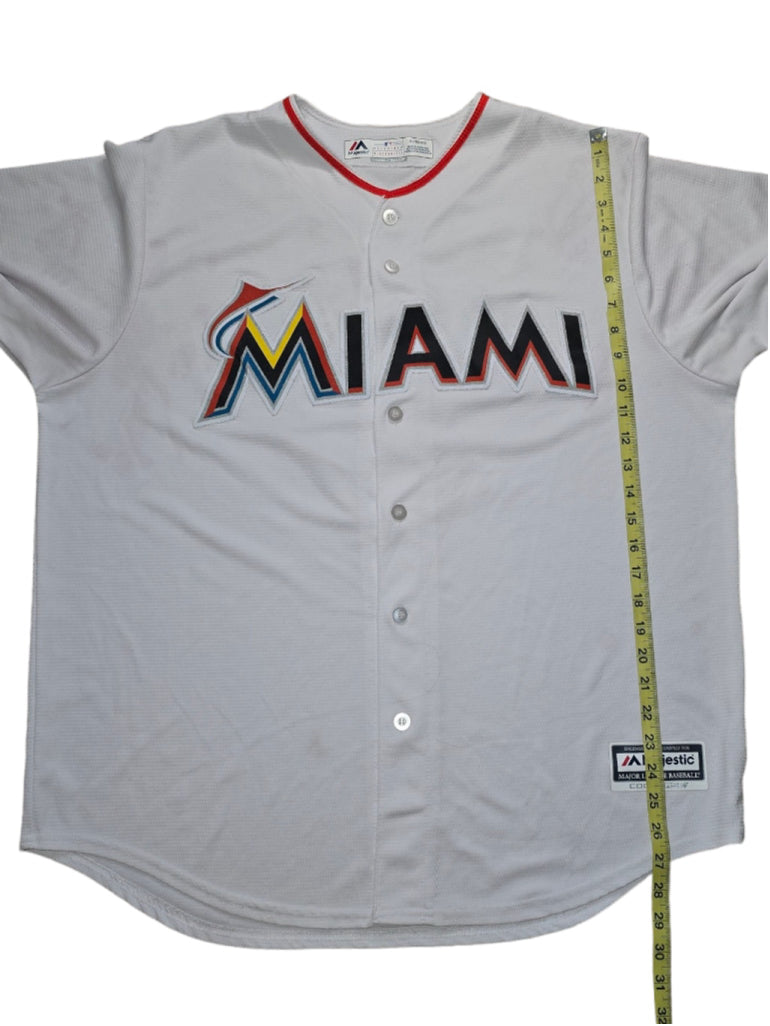 Men's Majestic MIAMI 2014 Baseball Jersey XL White Red BAGBOI #9