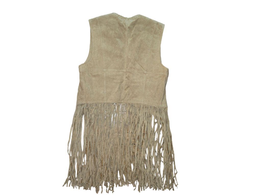 Women's Bagatelle Brown Fringe Suede Vest Size M Genuine Leather Festival