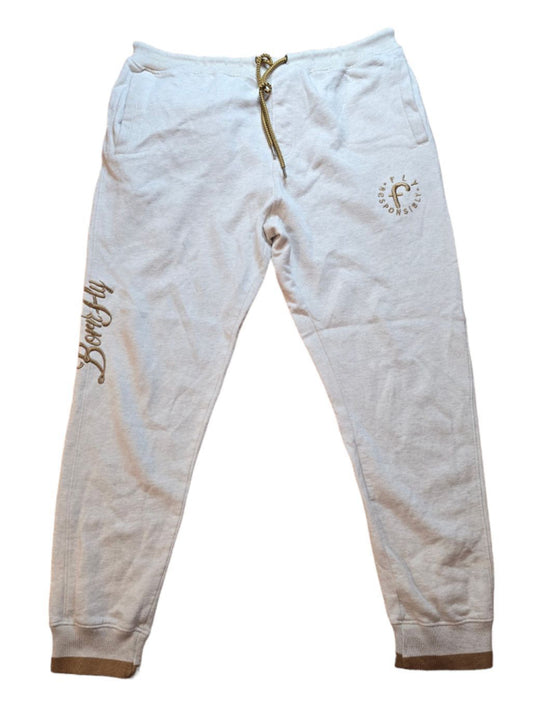 Men's Born Fly Oatmeal and Brown Sweatpants 2XL