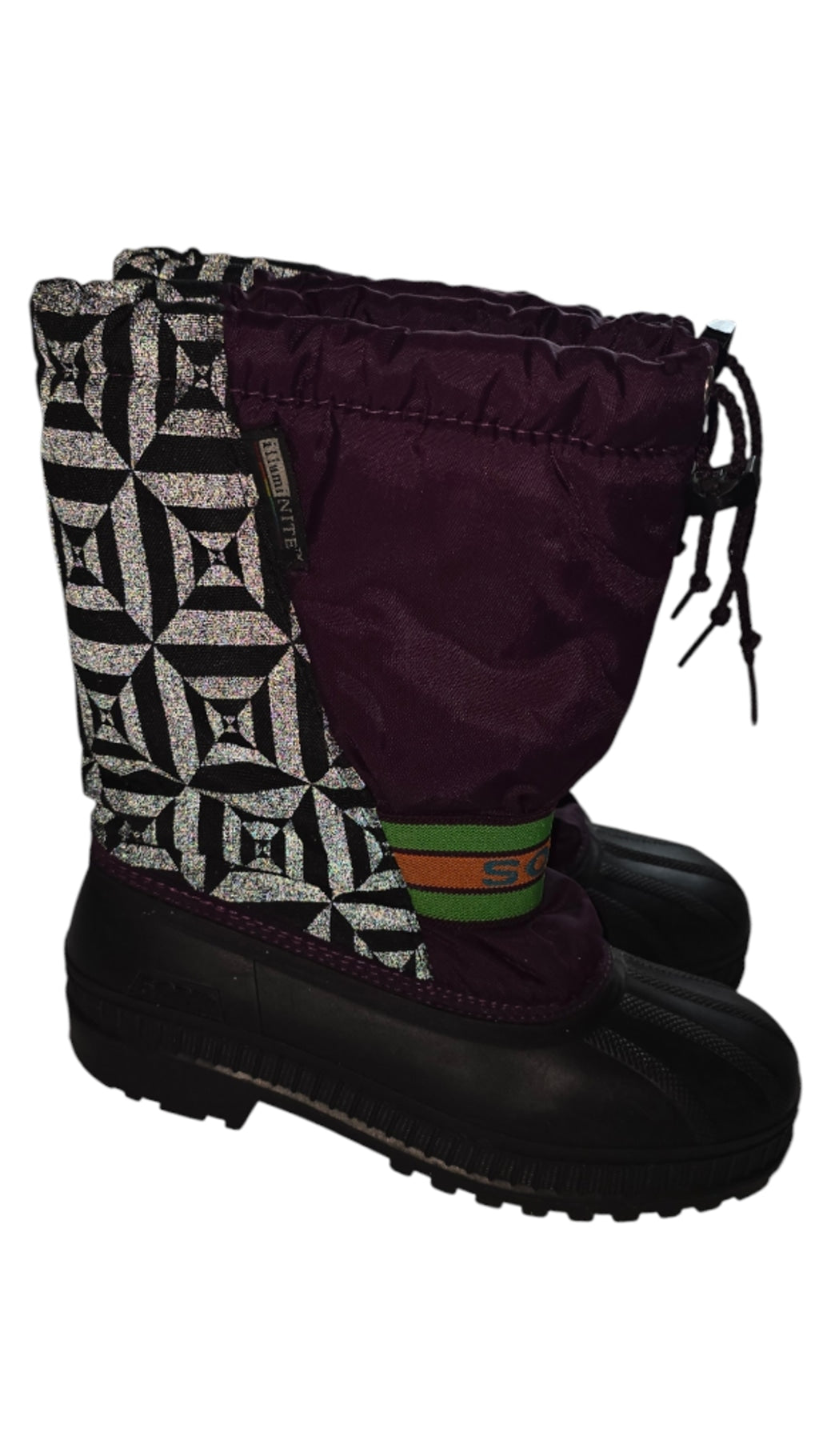 Women's Sorel Purple Winter Boots with Illuminite Sz 5 Waterproof