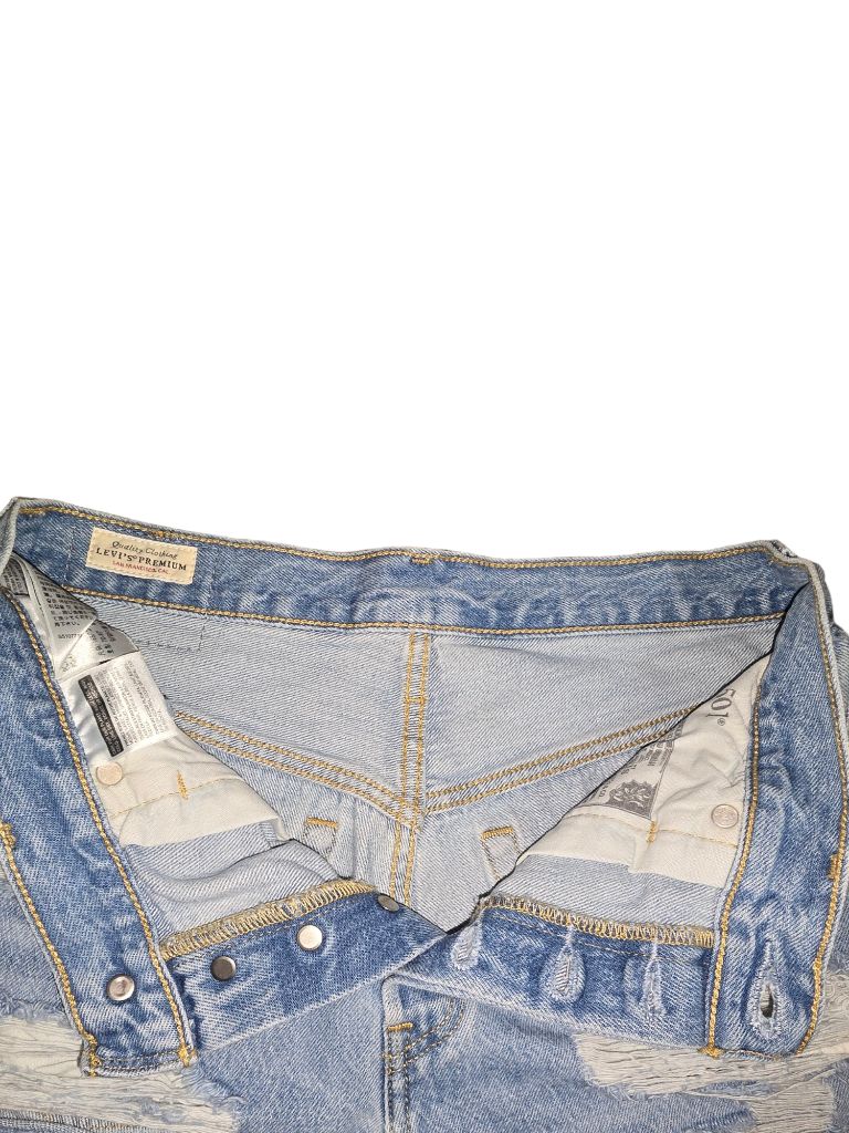 VTG Levi's Premium 501Distressed Jean Shorts Size 28 Blue