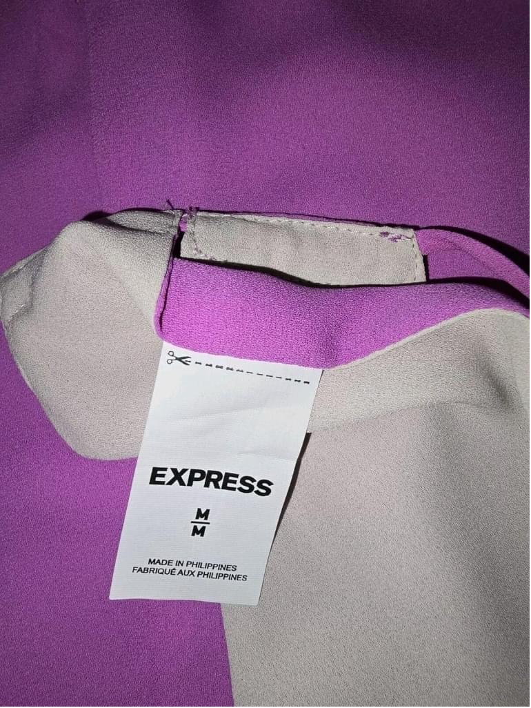 Express Reversible Chiffon V-Neck Cami Tank Top Purple Gray Size Medium