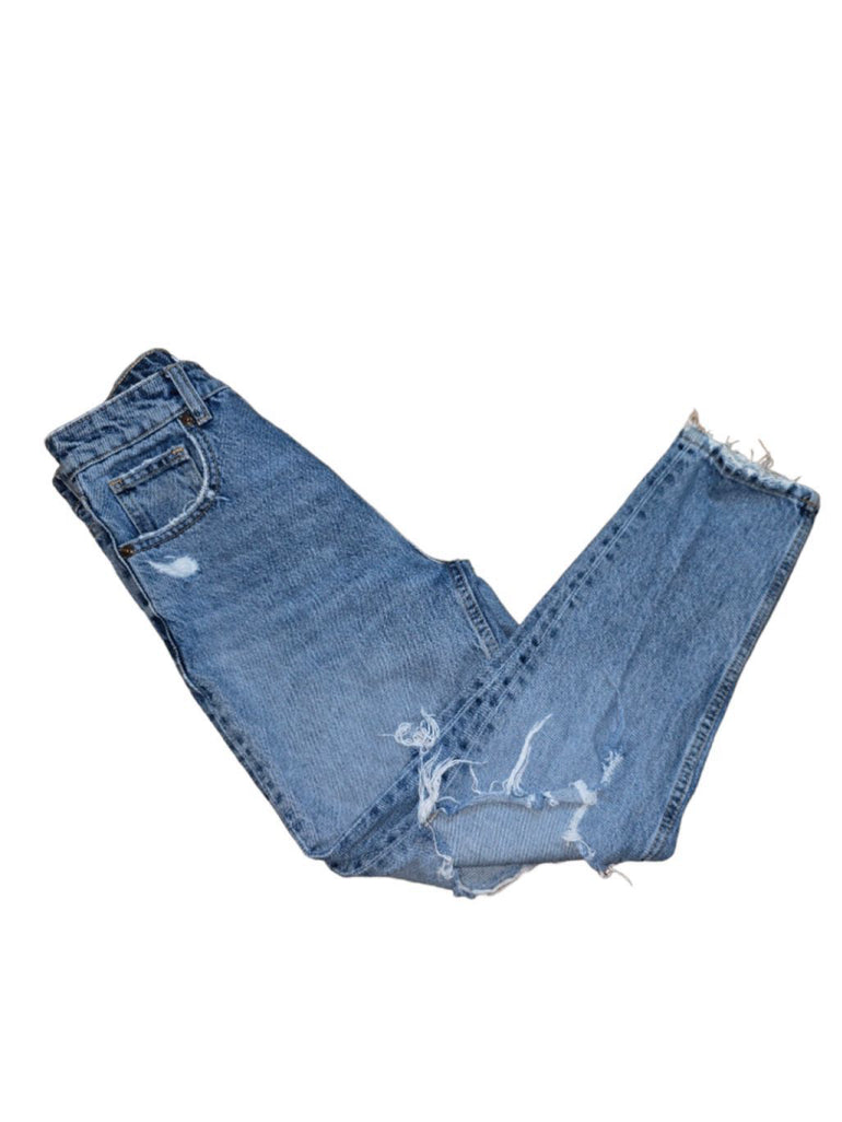 Women's Zara Blue Distressed Jeans Size 4