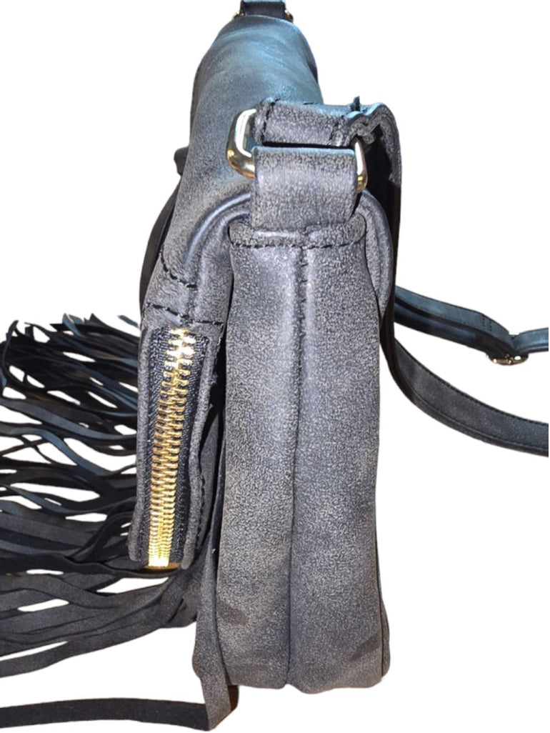 Women's Apt 9 Boho Gray Crossbody Fringe Bag