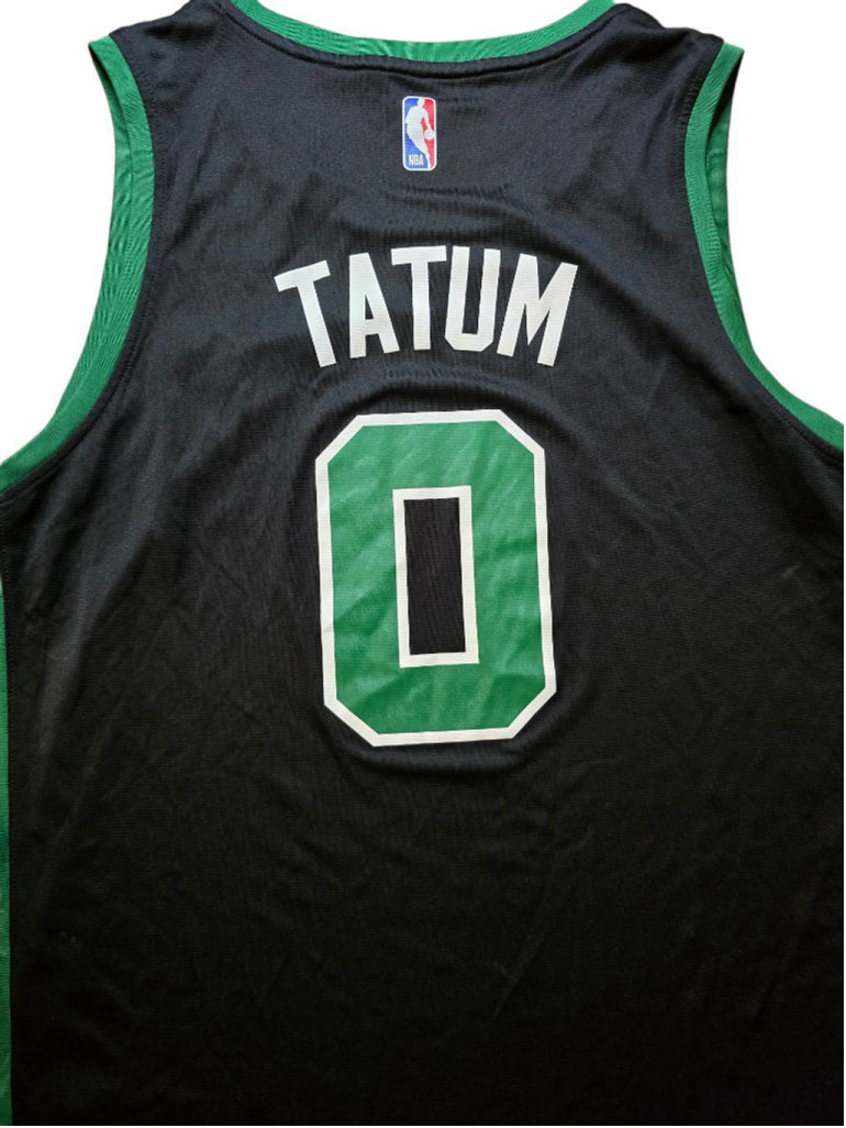 Men's Fanatics Basketball Jersey Jason Tatum Boston Celtics Black/Green - Size L