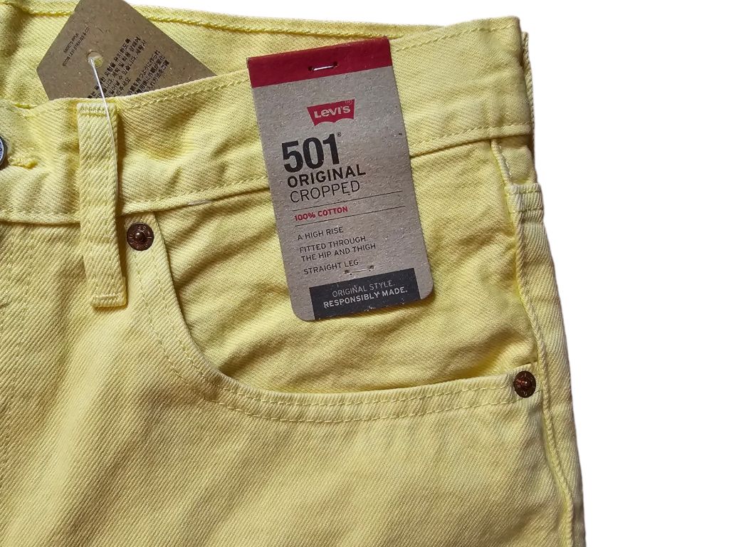 Women's Levi's 501 Original Cropped Jeans - Size 30 X 26, Yellow