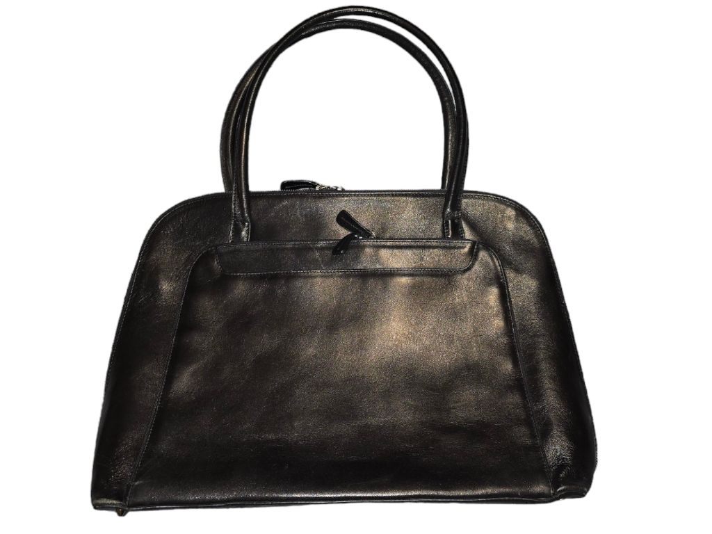 Women's Marshall Fields Black Leather Briefcase Purse