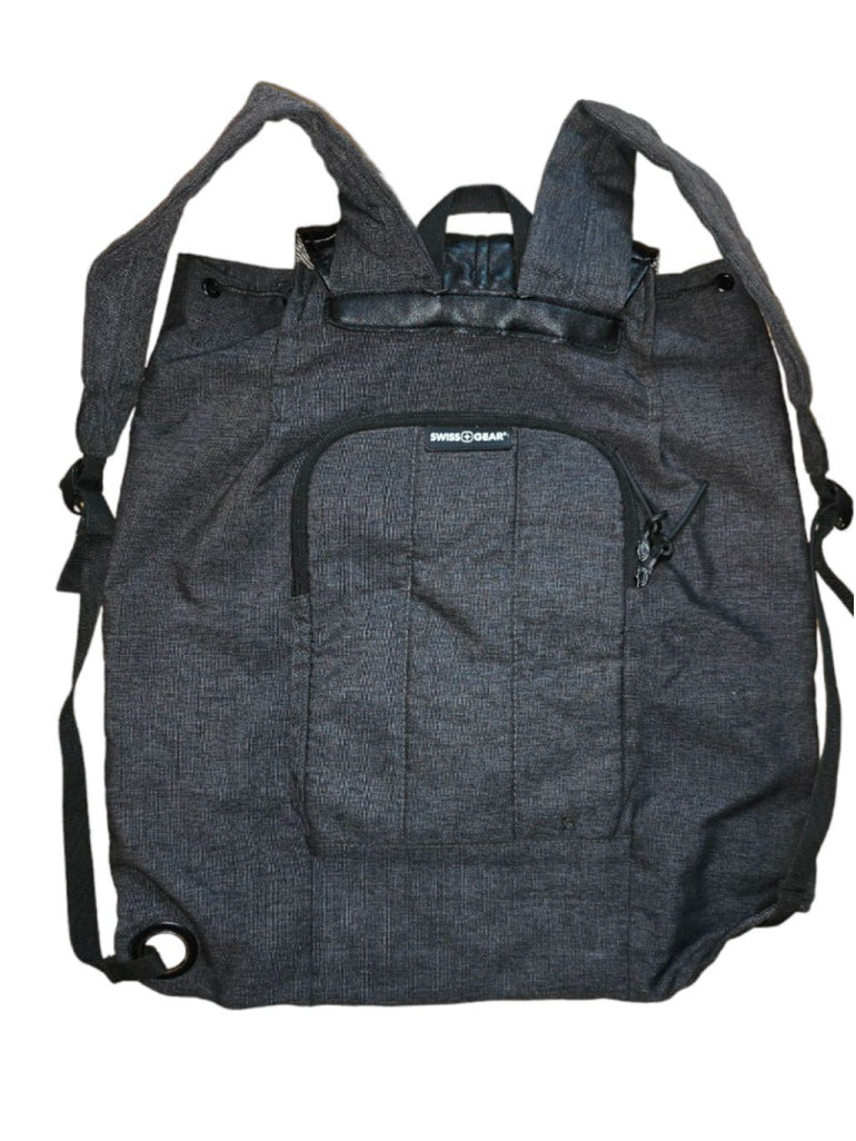 SwissGear 7658 Getaway Cinch Sack Charcoal Gray Black Backpack