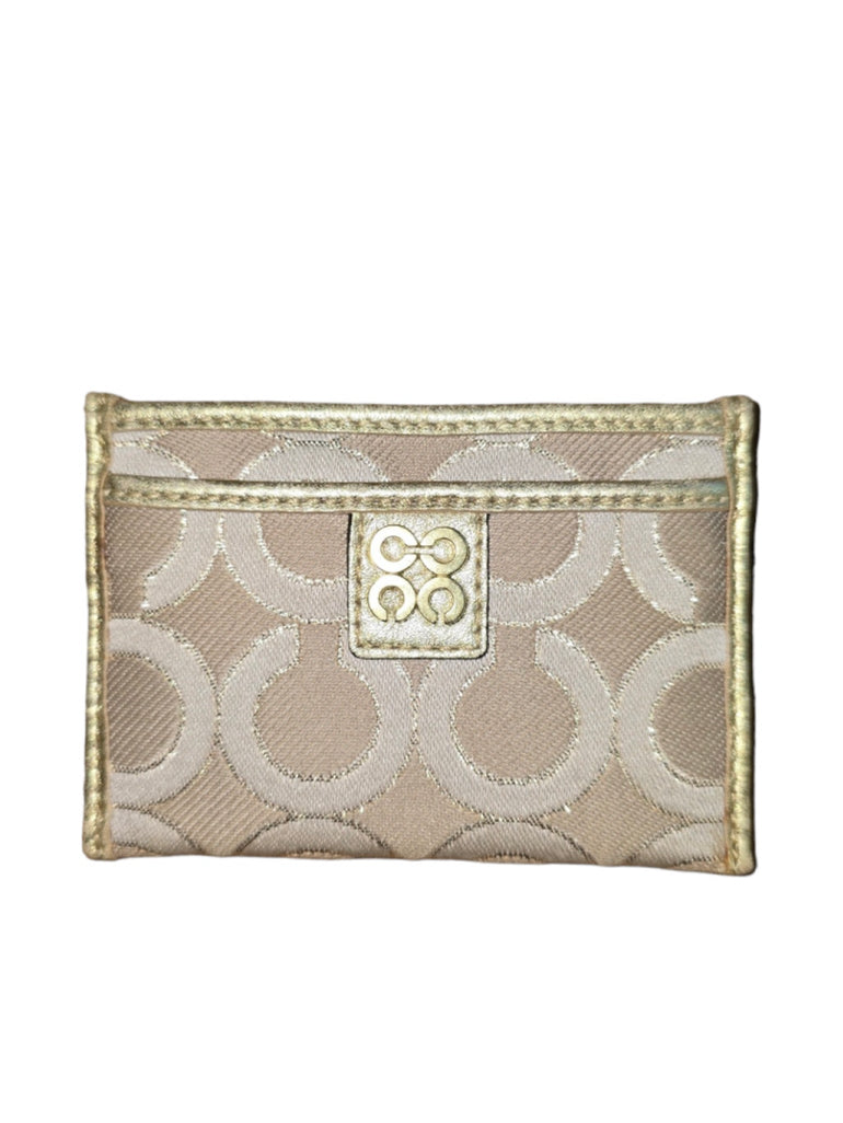 COACH JULIA OP ART ID CASE LT KHAKI BEIGE/GOLD LIMITED EDITION 46808