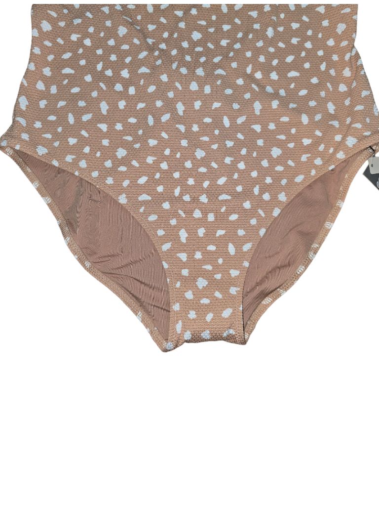 Women's Aerie Brown Polka Dot One-Piece Swimsuit Full Coverage - Size M