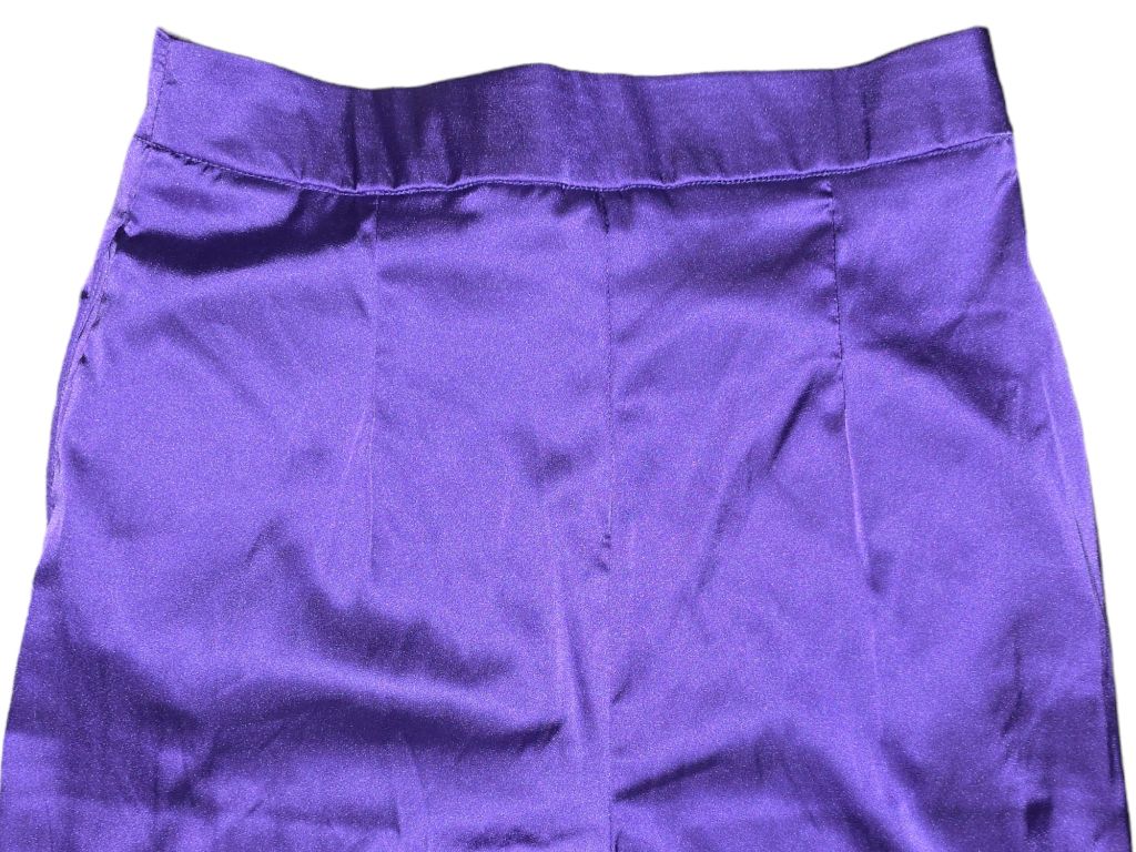 Women's Shein Purple Satin Button Up Shirt and Pants Set Size M