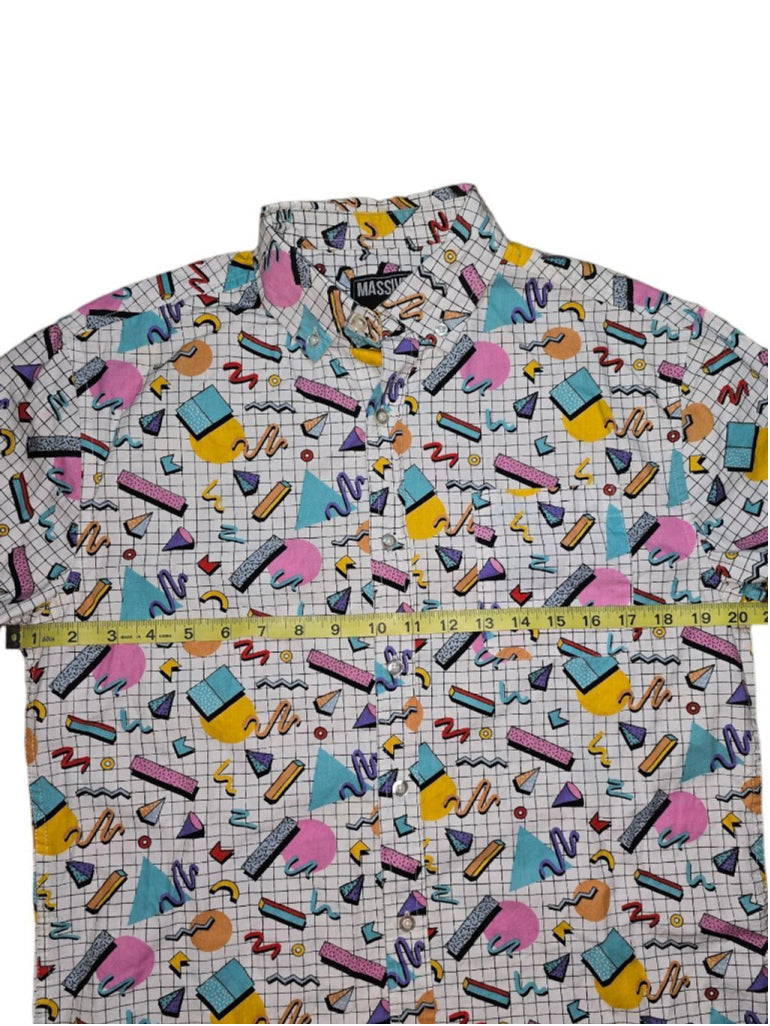 Massive Off The Grid 90s Saved By The Bell Button Up Shirt - Small - White