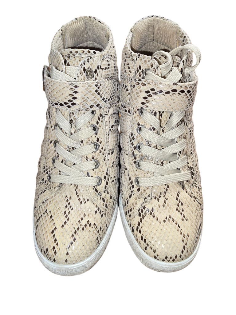 Woman's Juicy Couture JC-Journey Tan Snakeskin Wedge Sneakers Size 8.5 M